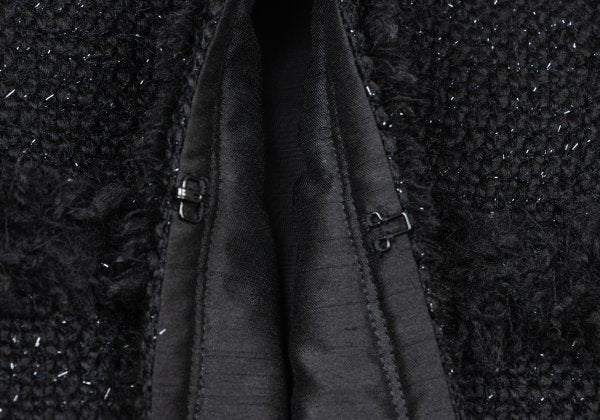 Harrods Fringe Taping Lame Tweed Jacket Black Size 2