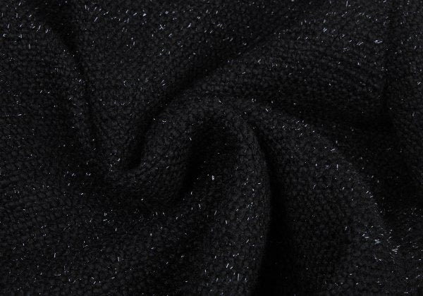 Harrods Fringe Taping Lame Tweed Jacket Black Size 2