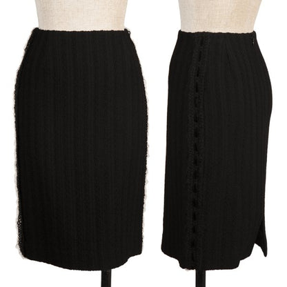 EPOCA Wool Knit Sideline Skirt Black Size 40