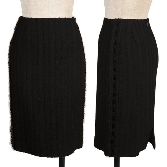 EPOCA Wool Knit Sideline Skirt Black Size 40