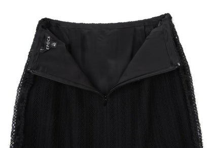 EPOCA Wool Knit Sideline Skirt Black Size 40