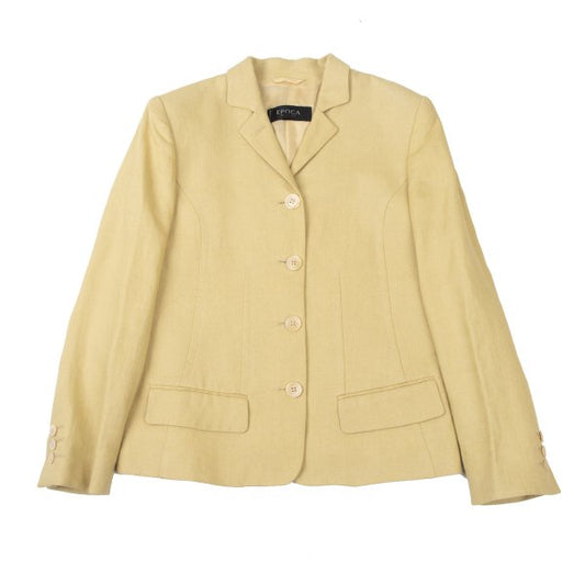 EPOCA Linen Tailored Blazer Beige Size 40