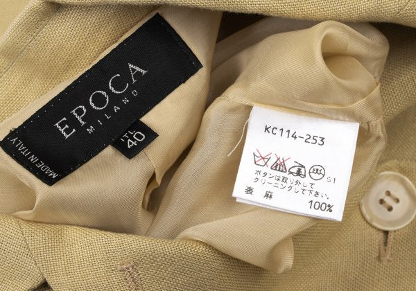 EPOCA Linen Tailored Blazer Beige Size 40