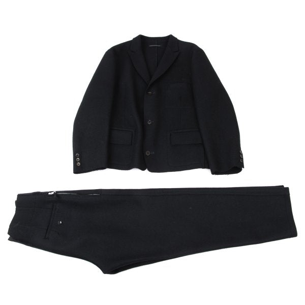 Yohji Yamamoto POUR HOMME 95AW Felt Wool Set-up Blue Size M