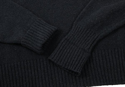 COMME des GARCONS HOMME Wool Rib Knit Sweater Navy Size M