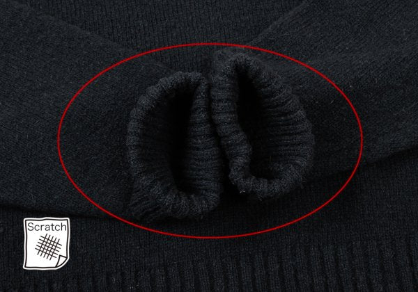 COMME des GARCONS HOMME Wool Rib Knit Sweater Navy Size M