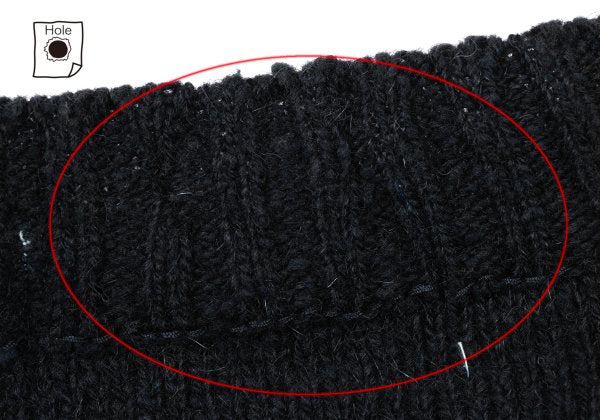 COMME des GARCONS HOMME Wool Rib Knit Sweater Navy Size M