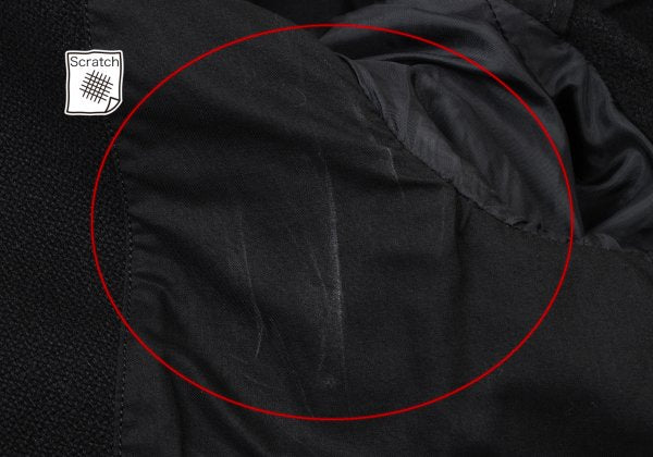 DIESEL Leather Patch Military Pea Coat Black Size S