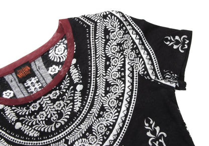 Jean Paul GAULTIER Mesh Trim Botanical T-Shirt Black Size 40
