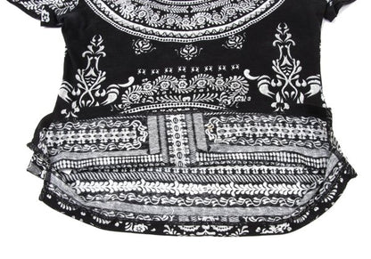 Jean Paul GAULTIER Mesh Trim Botanical T-Shirt Black Size 40