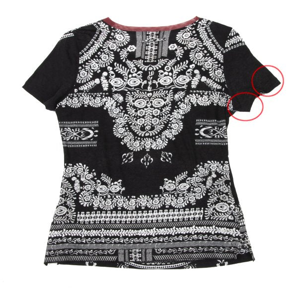Jean Paul GAULTIER Mesh Trim Botanical T-Shirt Black Size 40