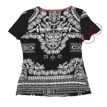 Jean Paul GAULTIER Mesh Trim Botanical T-Shirt Black Size 40