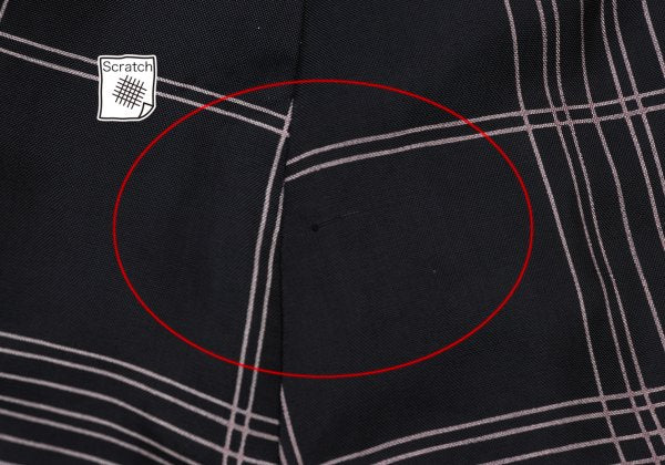 ISSEY MIYAKE Cotton Gathered Patch Check Jacket Blue Size 3