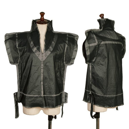 ISSEY MIYAKE A-POC Nylon Poly Cutting Blouse Gray Size 2