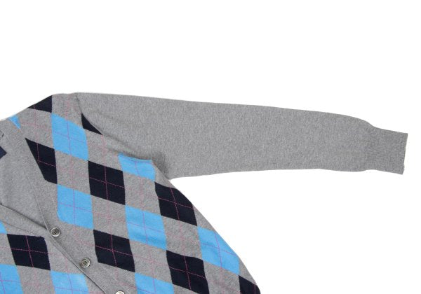 COMME des GARCONS HOMME Argyle Cotton Cardigan Gray Size S