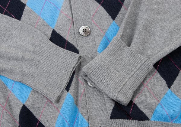 COMME des GARCONS HOMME Argyle Cotton Cardigan Gray Size S