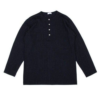 COMME des GARCONS HOMME Wool Stripe Henley Knit Navy Size M