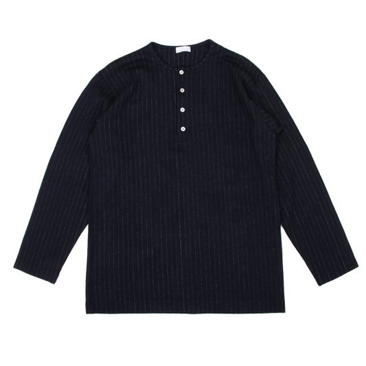 COMME des GARCONS HOMME Wool Stripe Henley Knit Navy Size M