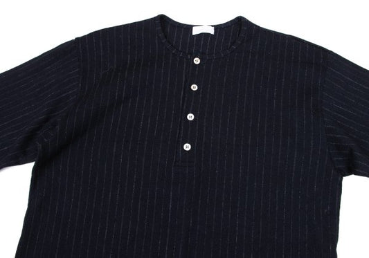 COMME des GARCONS HOMME Wool Stripe Henley Knit Navy Size M