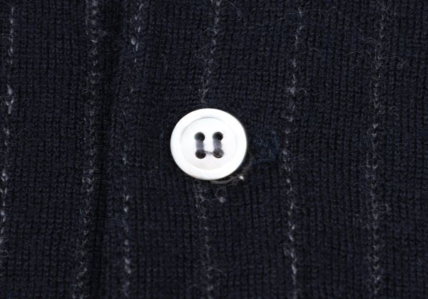 COMME des GARCONS HOMME Wool Stripe Henley Knit Navy Size M