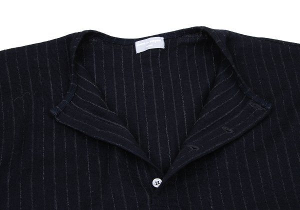 COMME des GARCONS HOMME Wool Stripe Henley Knit Navy Size M