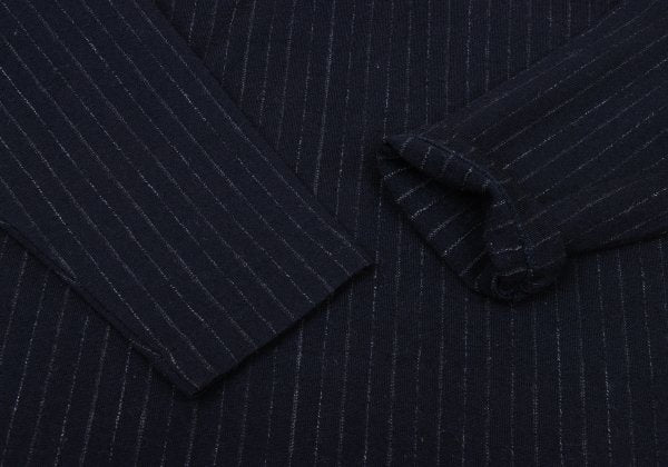 COMME des GARCONS HOMME Wool Stripe Henley Knit Navy Size M