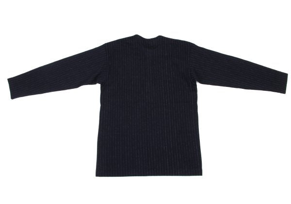 COMME des GARCONS HOMME Wool Stripe Henley Knit Navy Size M