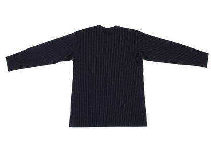 COMME des GARCONS HOMME Wool Stripe Henley Knit Navy Size M
