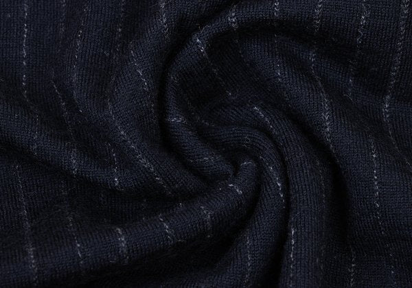 COMME des GARCONS HOMME Wool Stripe Henley Knit Navy Size M