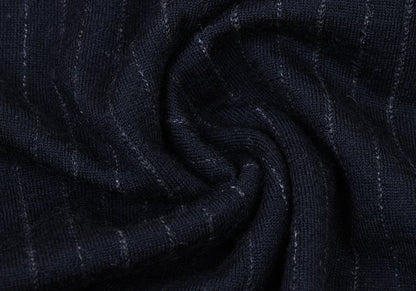 COMME des GARCONS HOMME Wool Stripe Henley Knit Navy Size M