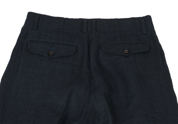 COMME des GARCONS HOMME Hand-Dyed Linen Pants Black Size S