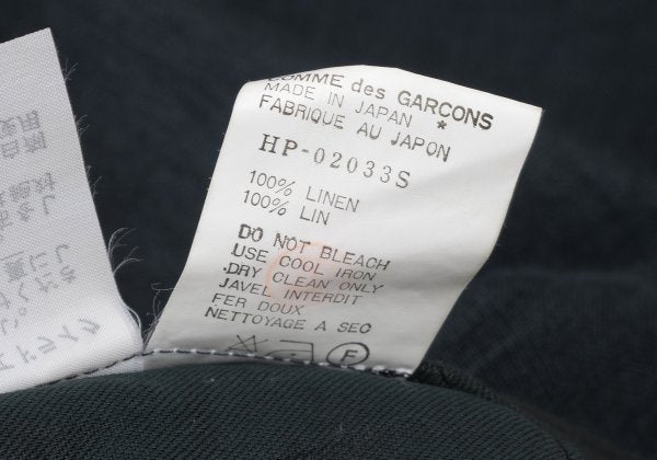 COMME des GARCONS HOMME Hand-Dyed Linen Pants Black Size S