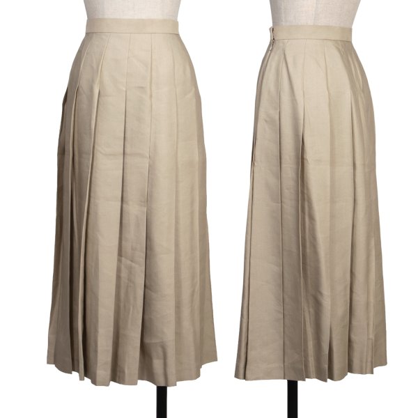 yoshie inaba Silk Linen Pleated Midi Skirt Beige Size 9