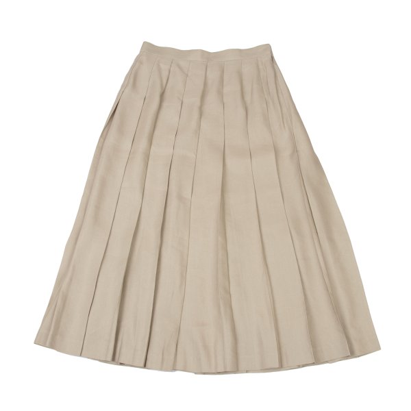 yoshie inaba Silk Linen Pleated Midi Skirt Beige Size 9