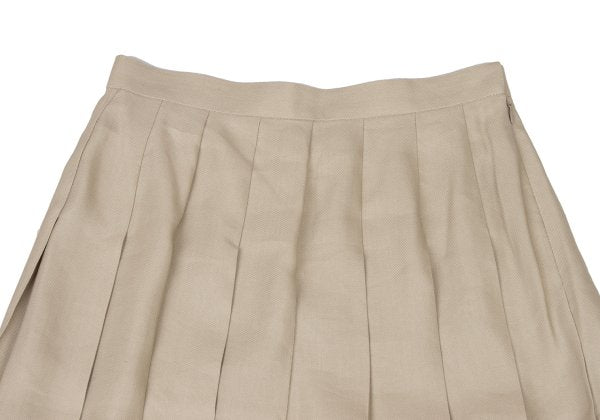 yoshie inaba Silk Linen Pleated Midi Skirt Beige Size 9