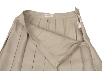 yoshie inaba Silk Linen Pleated Midi Skirt Beige Size 9