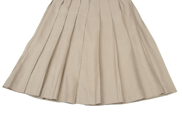 yoshie inaba Silk Linen Pleated Midi Skirt Beige Size 9