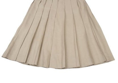yoshie inaba Silk Linen Pleated Midi Skirt Beige Size 9