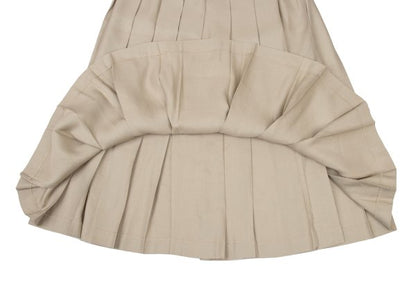 yoshie inaba Silk Linen Pleated Midi Skirt Beige Size 9