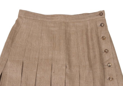yoshie inaba Linen Blend Side Button Skirt Brown Size 9