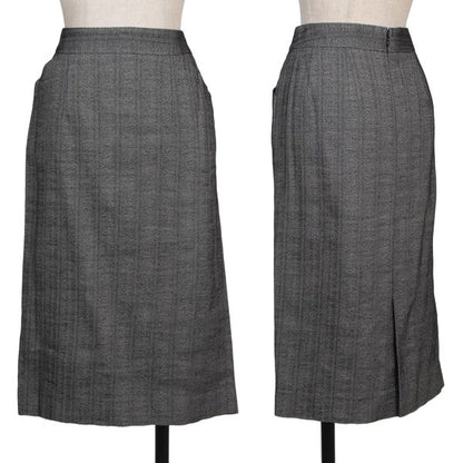 yoshie inaba Wool Paper Herringbone Midi Skirt Gray Size 11