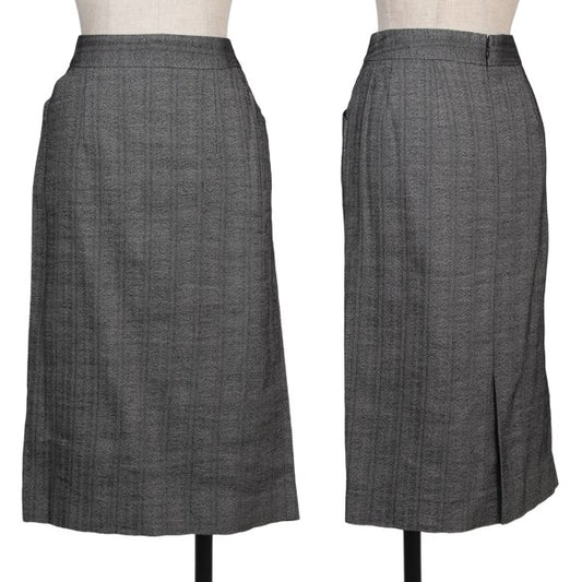yoshie inaba Wool Paper Herringbone Midi Skirt Gray Size 11