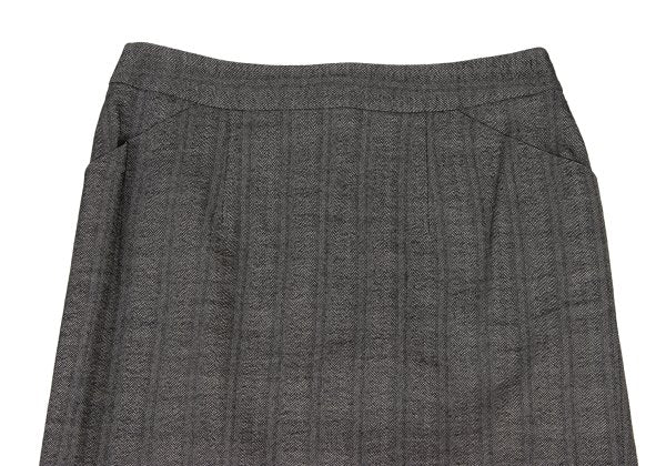 yoshie inaba Wool Paper Herringbone Midi Skirt Gray Size 11
