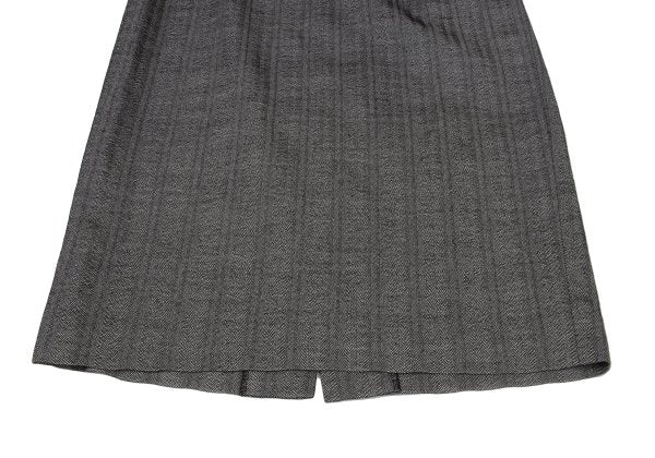 yoshie inaba Wool Paper Herringbone Midi Skirt Gray Size 11