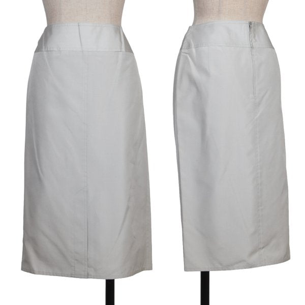 yoshie inaba Silk Center Slit Midi Skirt Gray Size 9