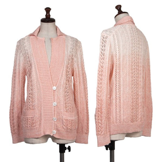 yoshie inaba Linen Silk Cable Knit Cardigan Pink Size 9