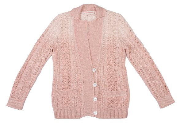 yoshie inaba Linen Silk Cable Knit Cardigan Pink Size 9