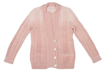 yoshie inaba Linen Silk Cable Knit Cardigan Pink Size 9