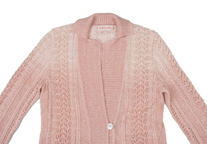 yoshie inaba Linen Silk Cable Knit Cardigan Pink Size 9