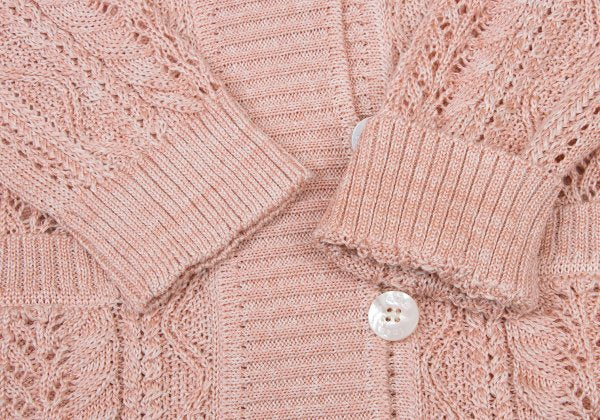 yoshie inaba Linen Silk Cable Knit Cardigan Pink Size 9